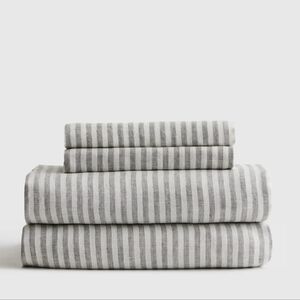 QUINCE ORGANIC EUROPEAN LINEN 4 PIECE QUEEN SHEET SET NWT